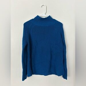 EILEEN FISHER Raglan Sleeve Merino Wool Turtleneck Sweater Blue Small
